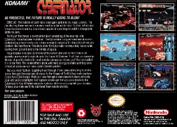 Cybernator (USA) box cover back